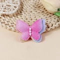 Pink and purple gradient butterfly bow with white pearls and glitter for DIY crafts - Pink Purple Yellow Triple Gradient (#6)