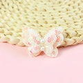Pink and orange sequin butterfly lace accessory with pearls for DIY shoes and hair clips - Multi-color Gradient