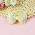 Fiocco di paillettes gialle con stampa a farfalla per accessori capelli da bambina - Giallo