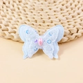 Light blue lace butterfly accessory with sequins and a pink gemstone for DIY hair clips - Light Blue