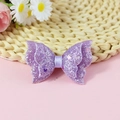 Sparkling purple glitter bow accessory for children's hair clips and DIY crafts - Purple