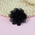 Zwarte gelaagde chiffon bloem voor kinderen haaraccessoire handgemaakte decoratie - Zwart