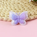 Zweilagiges lila Glitzer Stoff Schmetterling Accessoire mit irisierenden Flügeln - Lila Weiß Irisierend (#4)