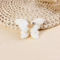 Witte vlinder accessoire met tweed textuur, pluche bal en gouden diamantknop - Witte Tweed Stijl Vlinder (#8)