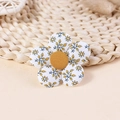 Handmade 3D white floral fabric accessory with yellow and blue patterns - Yellow Blue Rural Floral (#16)