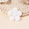 Handmade white fabric flower accessory with subtle floral pattern for DIY hair clip and bags - White Floral (#17)