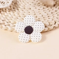 Handmade cream 3D fabric flower with brown polka dots for DIY hair accessories - Beige Brown Polka Dot (#19)