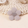 Handmade khaki fabric 3D flower with white star pattern and brown center for DIY - Cross Star Khaki (#24)