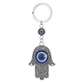 Vintage Hamsa Hand Schlüsselanhänger Silber mit blauem Auge für Taschenzubehör - Blaues Auge Handfläche
