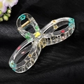 Transparente Harz-Haarklammer mit getrockneten Sonnenblumen und grünen Blättern - Transparentes Epoxid Trockenblume (1#) / Kleine Gelbe Blume