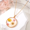 Détail du pendentif en résine transparente avec de vraies marguerites séchées - 6# Fleur Jaune Blanche Rose