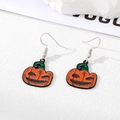 Süße Halloween Kürbis Jack-o'-Lantern Ohrhänger mit orangefarbener Emaille auf weißem Grund - Ausdruck Kürbis Stil (2# Ausdruck Kürbis (Silberhaken))
