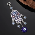 Decorazione da parete Mano di Fatima e Occhio di Allah con smalto blu e perle in vetro - Mano di Fatima Rossa e Blu
