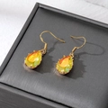 Boucles d'oreilles gouttes en cristal multicolore et argent S925 sur boîte - Orange Éclatant Goutte