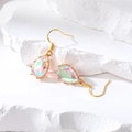 Pendientes de gota en cristal iridiscente con forma de pera y ganchos dorados elegantes - Láser Iridiscente Gota