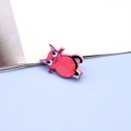 Pink acrylic cartoon cat brooch pin with sparkling glitter finish for trendy outfits - Pink Cat