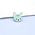 Minimalist mint green resin cat badge brooch for clothing with cute animal design - Green Dog