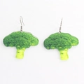 Orecchini a forma di broccoli realistici con pendenti in acrilico e ganci argento - Forma di Broccoli (Gancio per Orecchio a Cavolfiore)
