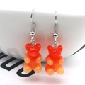 Kreative Harz Gummibärchen Ohrringe mit orangefarbenem Farbverlauf und Silberhaken für Damen - Orange Gelb Farbverlauf