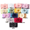 Détails de bandeaux jacquard pour bébé avec de grandes fleurs en tissu multicolores - 14 Couleurs Mélangées
