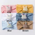 Detail of soft knitted baby headbands with cute 3D stuffed rabbit dolls in six colors - Mixed 6 Colors