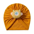 Gele wintermuts voor baby's met cartoonmonster-ontwerp en warme fleecevoering - Geel