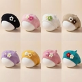 Collection of handmade knit baby berets with flower accents in eight vibrant colors - 8 Colors Mixed