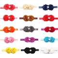 Lot de 15 bandeaux bébé avec fleurs en mousseline perles et cristaux brillants - Mélange Multicolore