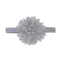 Dettaglio ravvicinato della fascia per neonati con fiore in chiffon grigio chiaro - Grigio