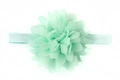 Dettaglio fascia per neonati in chiffon verde menta con morbida banda elastica morbida - Azzurro