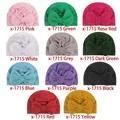 Detailed grid of soft baby hats featuring large butterfly knots in eleven vibrant colors - 11 Colors Assorted