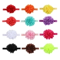 Lot de 12 bandeaux élastiques pour bébés avec grandes fleurs en dentelle ajourées, couleurs variées - Couleurs Mixtes