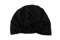Detalle de gorro de punto negro para bebé con nudo de orejas de conejo y tejido fino - Negro