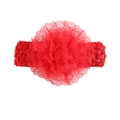 Rotes Baby-Stirnband mit Spitzenblume und elastischem Strickband für Kleinkinder - Rot