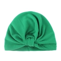Bonnet turban bébé vert émeraude avec nœud en maille douce pour nouveau-nés - Vert
