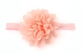 Fascia per neonati con fiore di chiffon rosa e morbida banda elastica larga - Verde Pallido