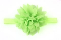 Fascia per neonati verde neon con fiore di chiffon a strati e nastro elastico morbido - Verde mela