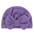 Weiche violette Baby-Turbanmütze mit großer Schleife für Säuglinge und Kleinkinder - Lila