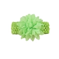 Bandeau bébé fleur en mousseline vert clair avec ruban élastique au crochet - Vert Fruit