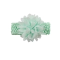 Bandeau élastique vert menthe pour bébé avec une grande fleur en mousseline multicouche - Vert menthe