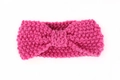 Detailed close-up of dark pink cable knit texture on a winter bohemian baby headband - Rose Red