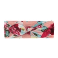 Fascia per neonati rosa con stampa floreale boho e nodo a orecchie di coniglio in maglia - Stile Floreale Multicolore Rosa (Stile G)