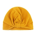 Soft bright yellow baby turban hat with Bohemian knot detail for infants and toddlers - Yellow