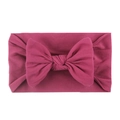 Soft nylon baby bow headband in vibrant rose red color for little girls and infants - Deep Purple