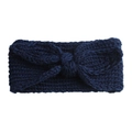 Fascia per neonati in maglia con grandi orecchie da coniglio in lana blu navy - Blu Notte