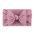 Elastic nylon baby headband with soft dusty rose bow decoration for infants - Taro Purple