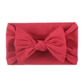 Soft nylon baby headband featuring a large red bow decoration for toddlers - Burgundy