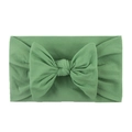 Soft nylon baby headband with a large grass green bow for newborns and toddlers - Green