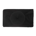 Détail d'un bandeau noir doux en nylon pour bébé avec un nœud en forme de donut - Noir