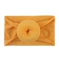 Bandeau souple jaune vif en nylon pour bébé avec un nœud donut 3D au style élégant - Jaune Terre